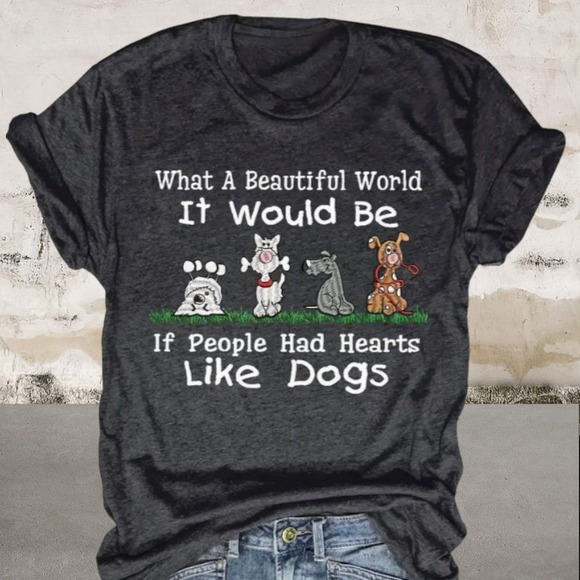 Tops - *NEW* Hearts Like Dogs Women's Casual Short Sleeve T-Shirt